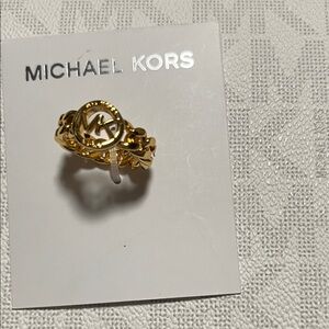 New Michael Kors Gold Logo Ring